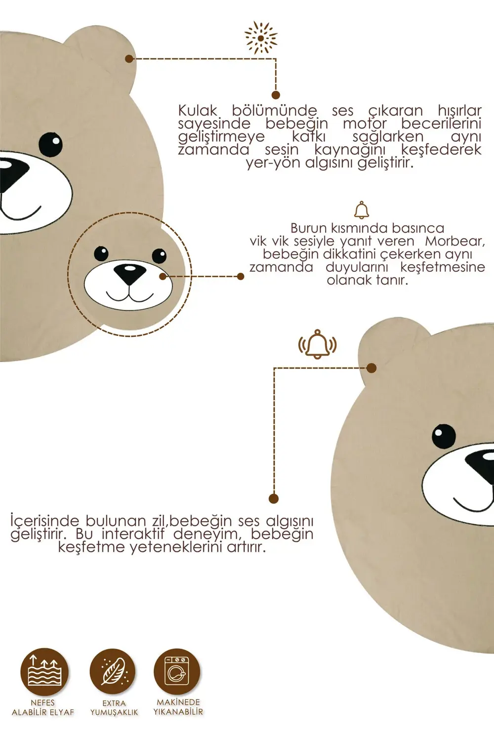 Bebek/Çocuk Oyun Halısı, Yenidoğan Emekleme Pedi, Aktivite Oyun M