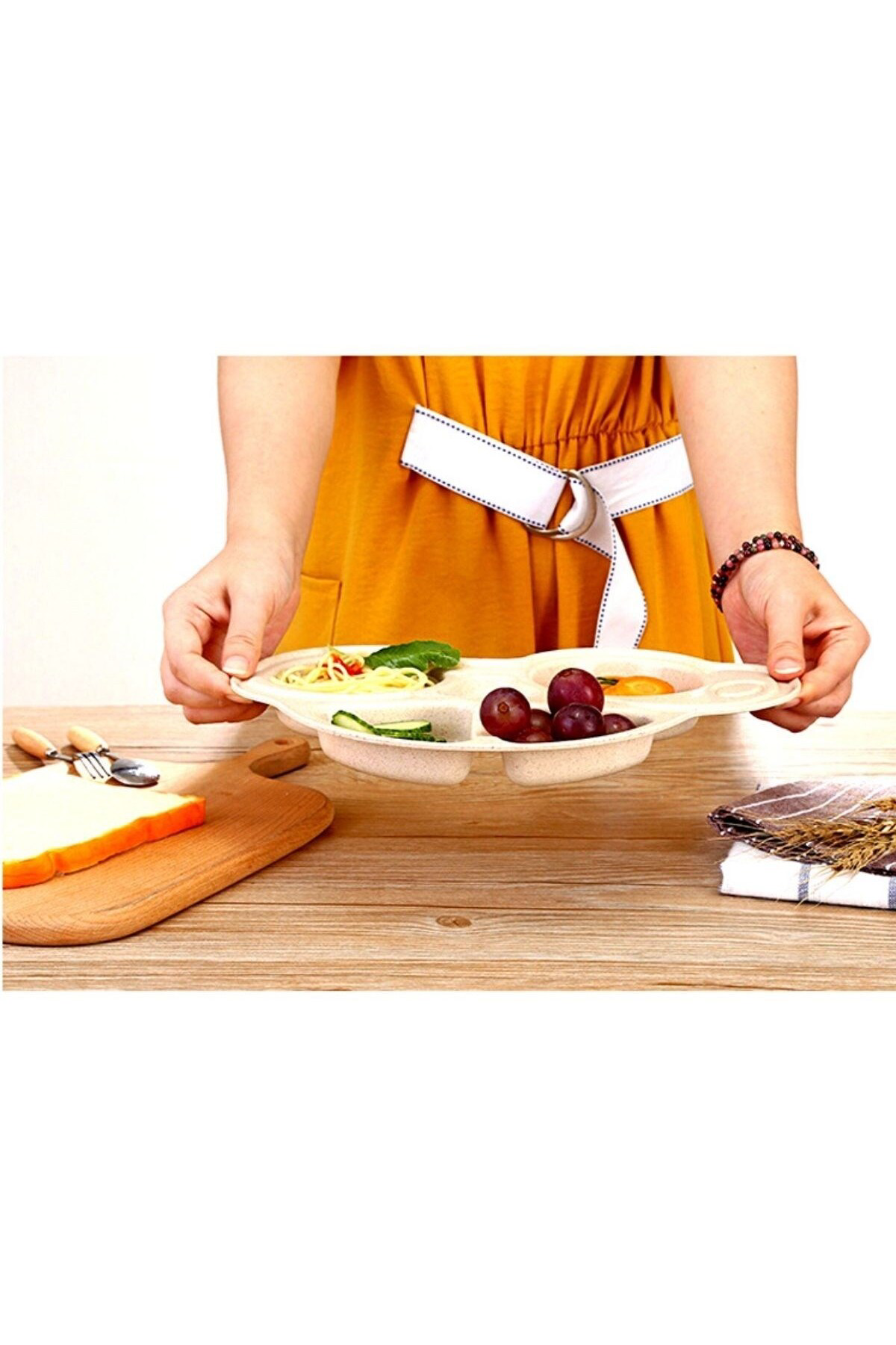 Ok Aksesuar Bebekler İçin Araba Şeklinde Sevimli Mama Tabağı Çocuk Tabldot Go