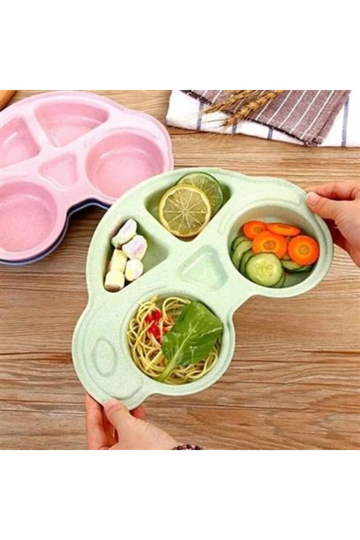 Bebekler İçin Araba Şeklinde Sevimli Mama Tabağı Çocuk Tabldot