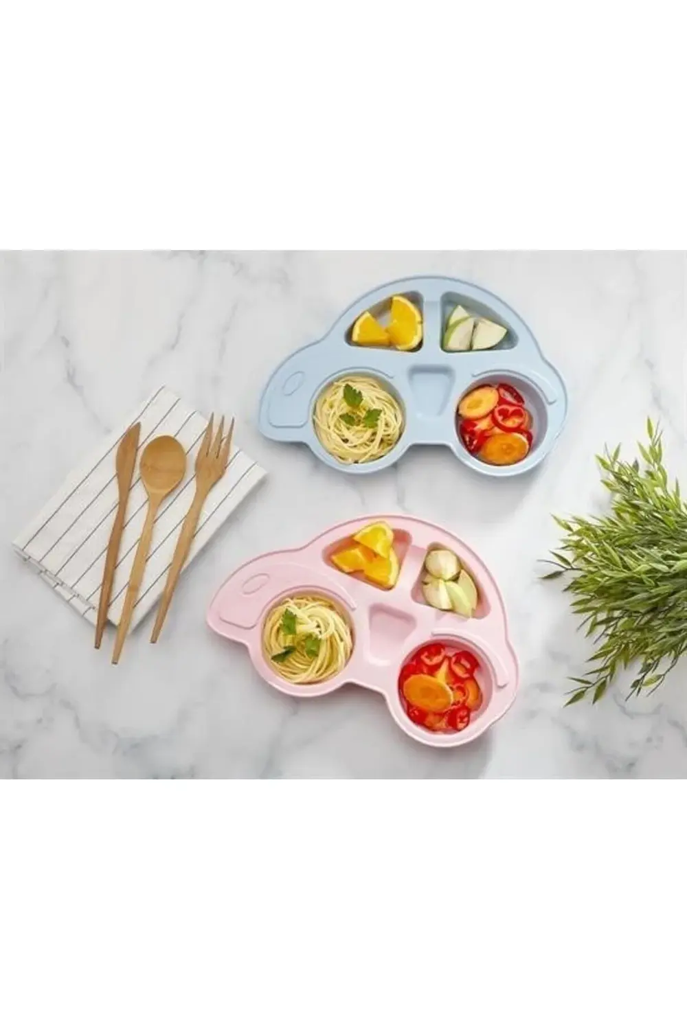 ® Bebekler İçin Araba Şeklinde Sevimli Mama Tabağı Çocuk Tabldot