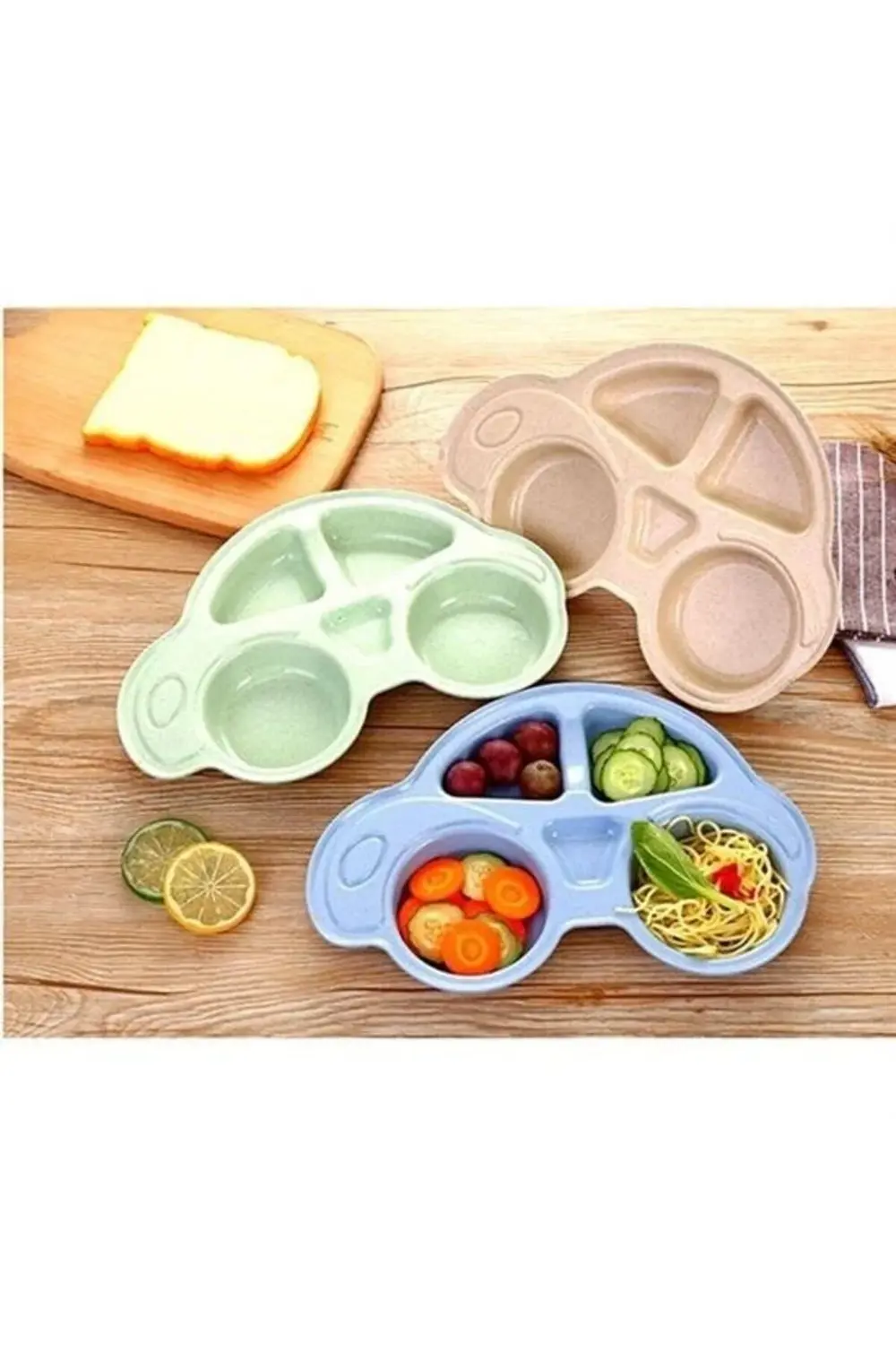 ® Bebekler İçin Araba Şeklinde Sevimli Mama Tabağı Çocuk Tabldot