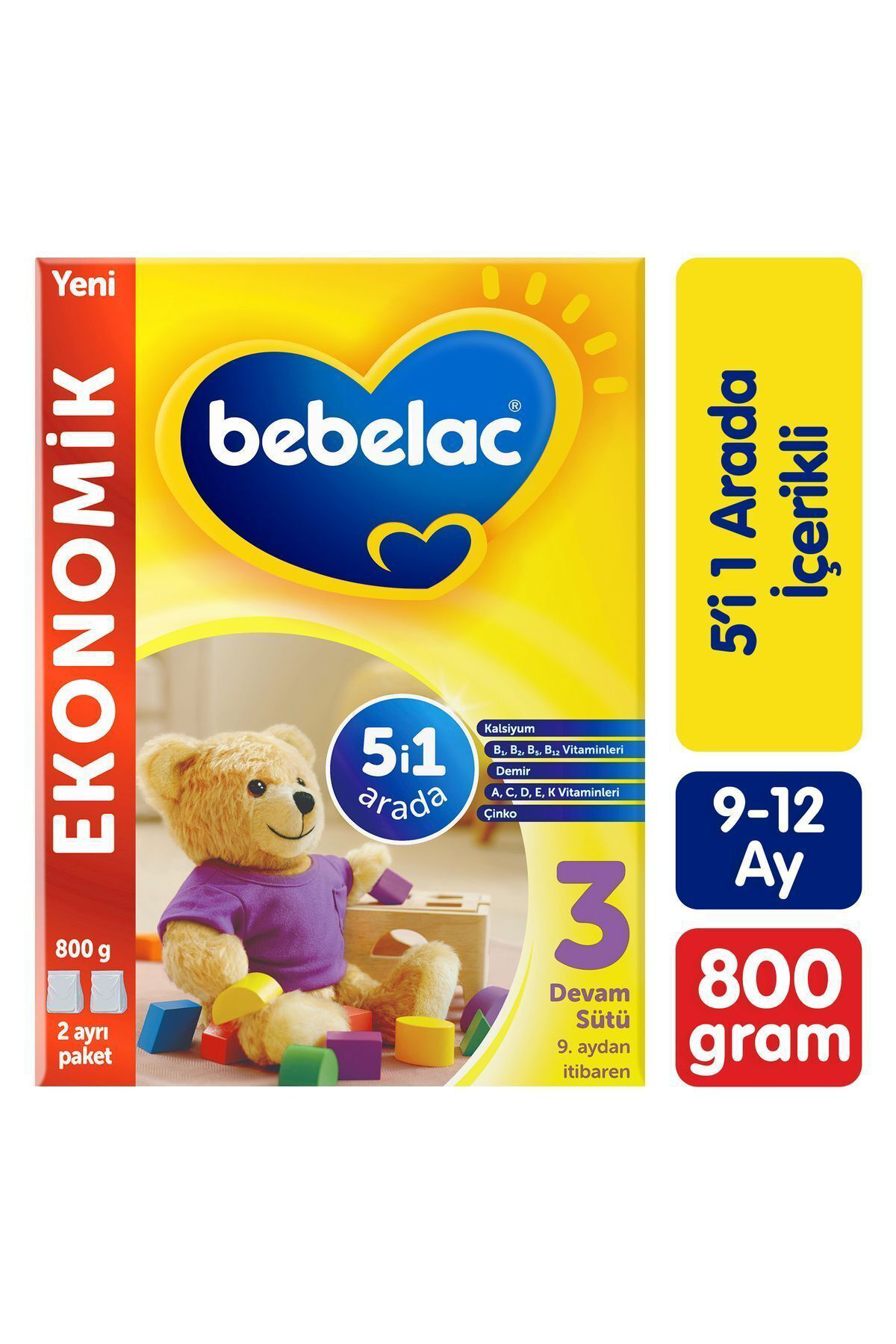 Bebelac  3 Devam Sütü 9 Ay+ 800 Gr