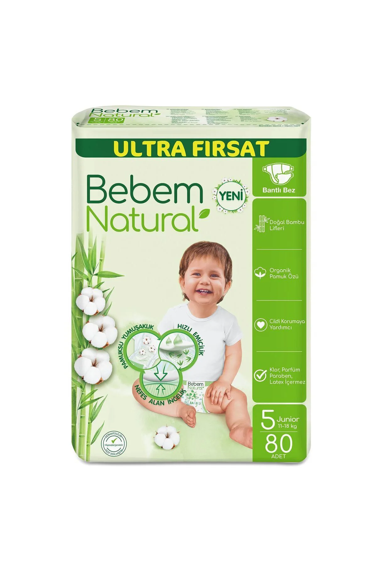BEBEMUltra Fırsat Paketi Cırtlı Bebek Paketi 5 (Junıor) Beden-80 