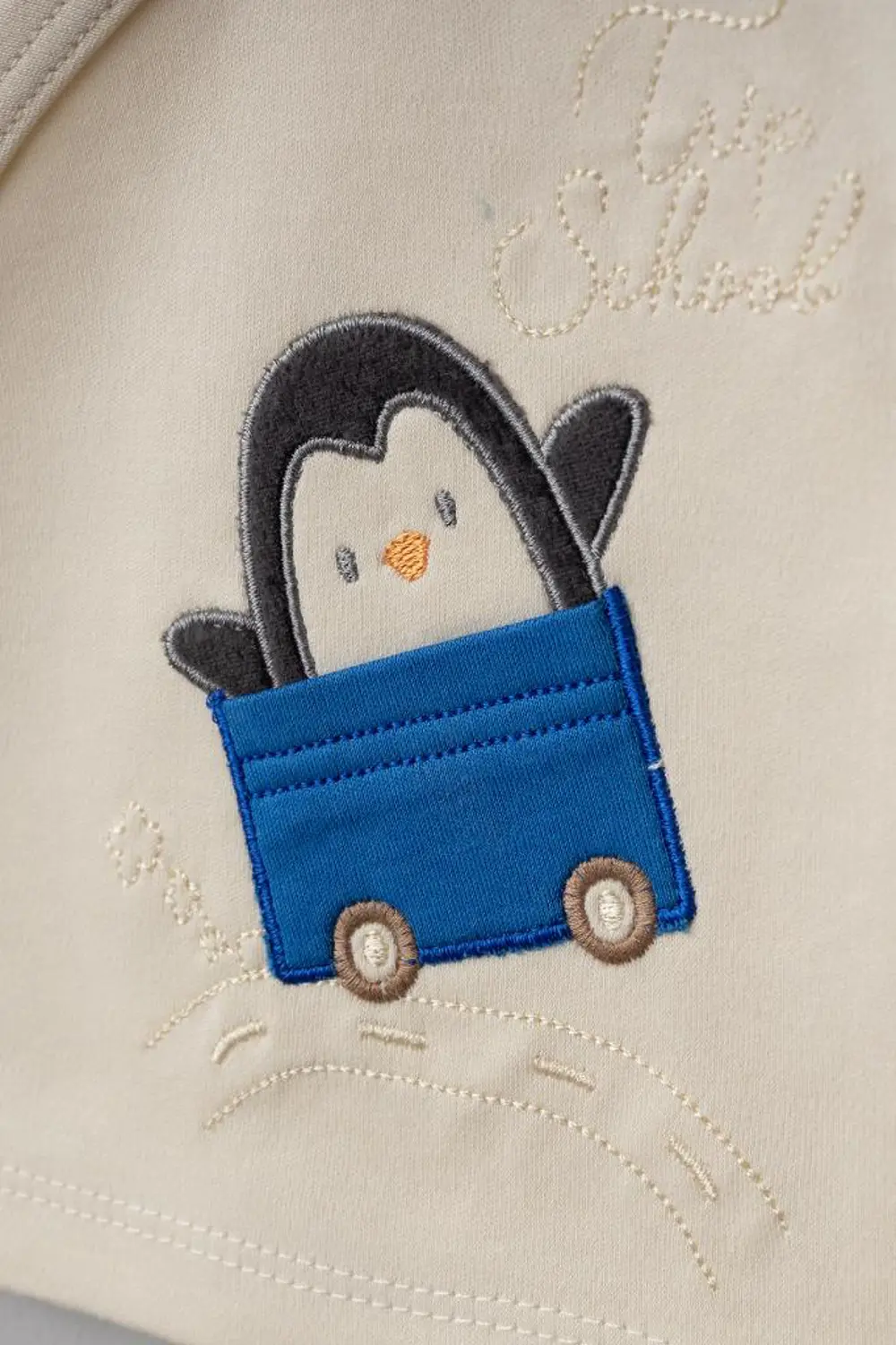 Bebitof %100 Pamuk Arabalı Penguen Desenli 10 Parça Kutulu Yenido