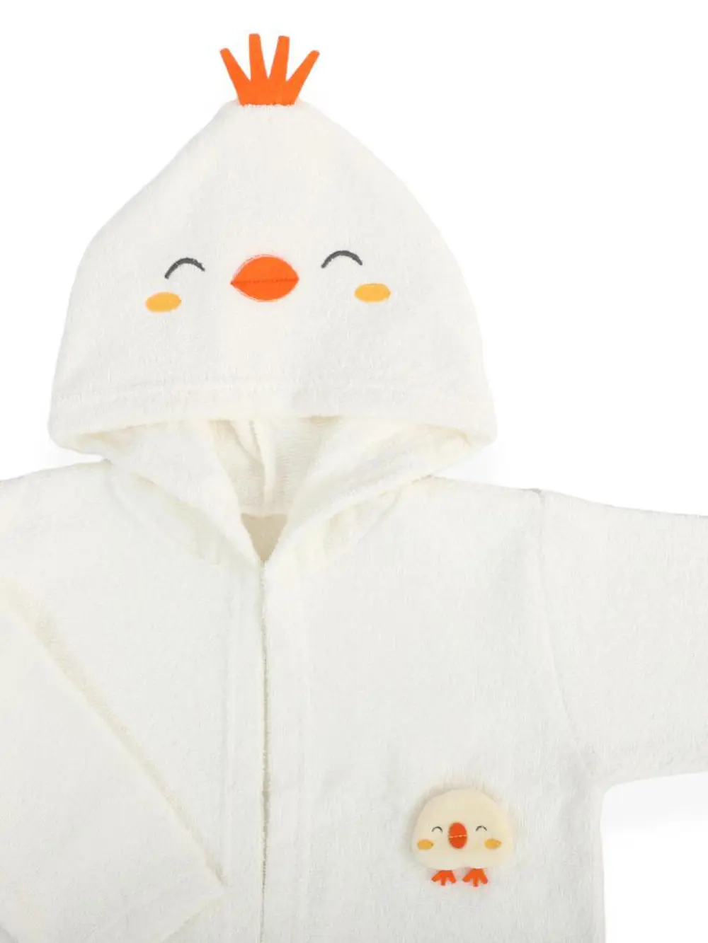 Bebitof %100 Pamuk Civciv Desenli Bebek Bornoz Seti BBTF.EKR.3003