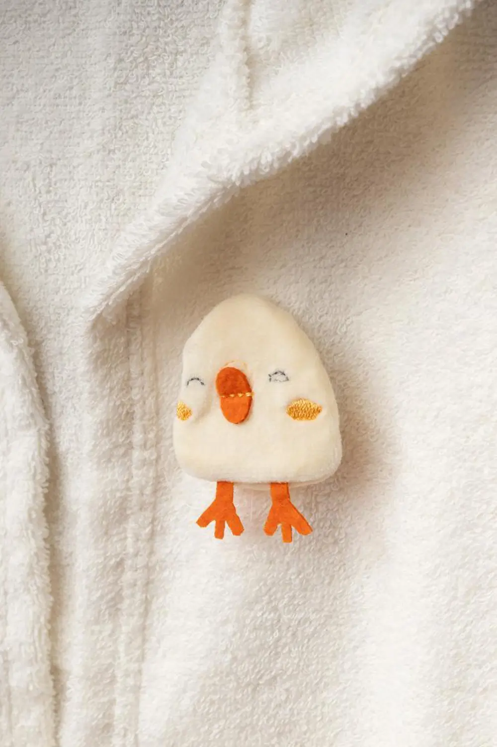 Bebitof %100 Pamuk Civciv Desenli Bebek Bornoz Seti BBTF.EKR.3003