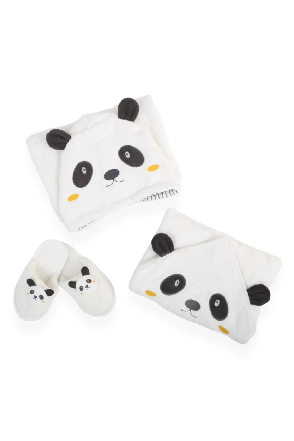 Bebitof %100 Pamuk Panda Desenli Bornoz Seti BBTF.BYZ.30037