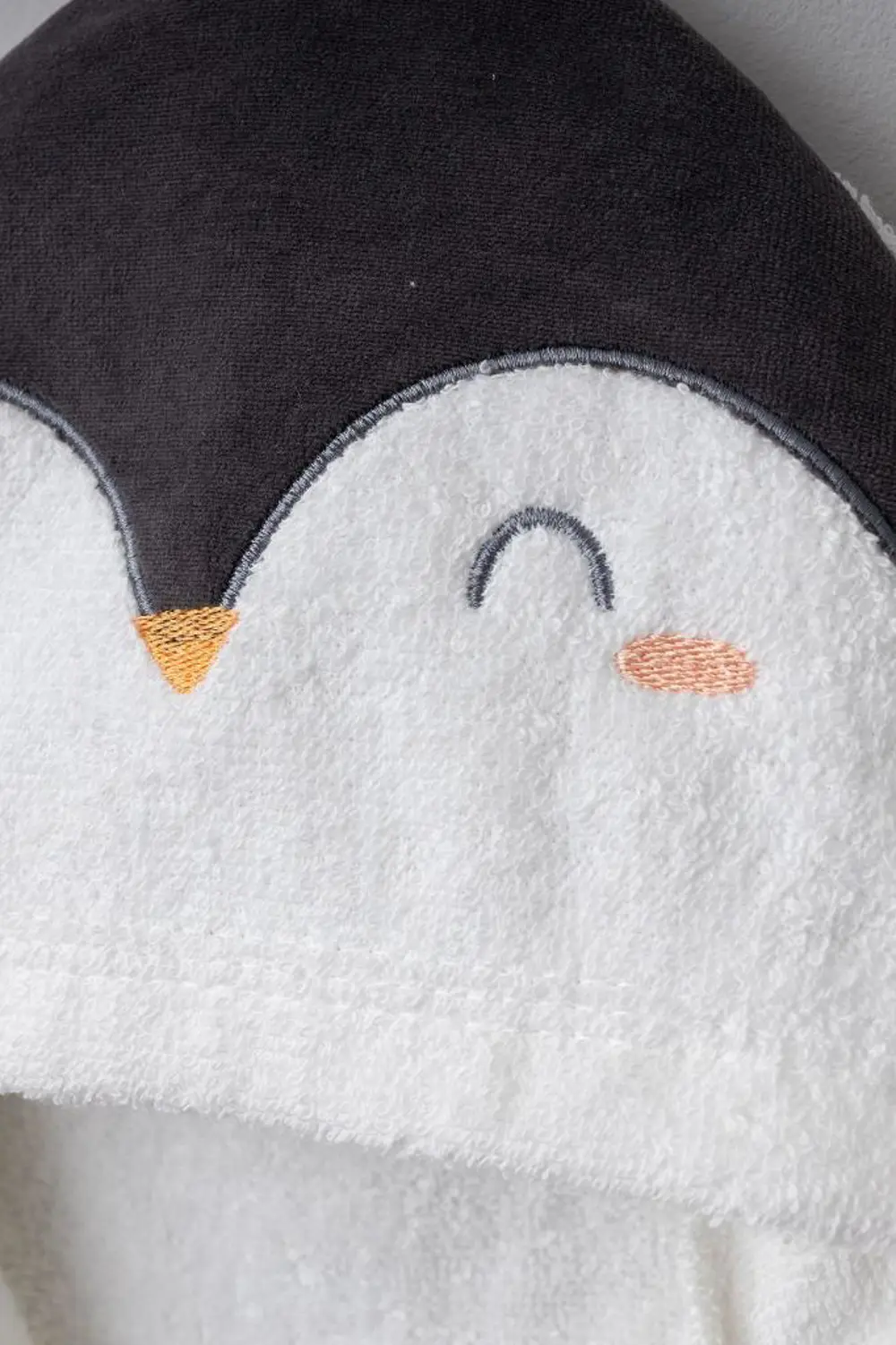 Bebitof %100 Pamuk Penguen Desenli Bebek Bornoz Seti BBTF.BYZ.300