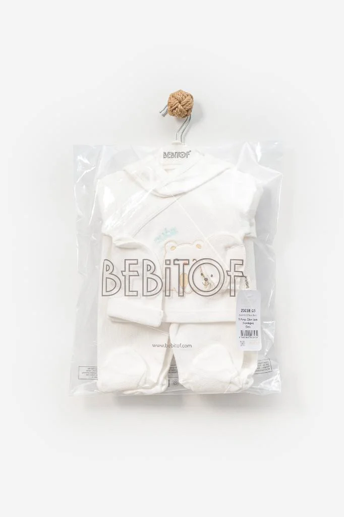 Bebitof %100 Pamuk Sevimli Kedi Desenli 5 Parça Yenidoğan Hastane Çıkışı Zıbın Seti Ekru BBTF.EKR.20238.03 Bebitof %100 Pamuk Sevimli Kedi Desenli 5 Parça Yenidoğan Hastane Çıkışı Zıbın Seti Ekru BBTF.EKR.20238.03