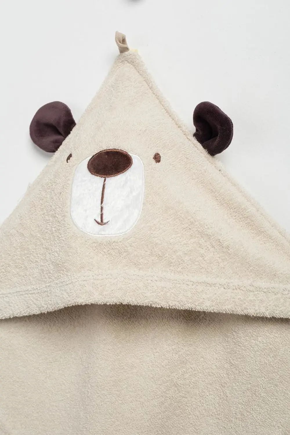 Bebitof %100 Pamuk Sevimli Ayı Desenli Pamuk Bebek Bornoz Seti Ku