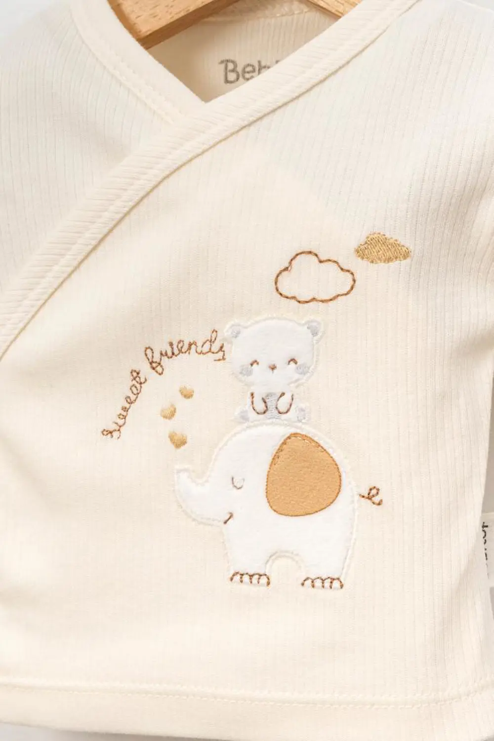 Bebitof %100 Pamuk Sevimli Fil ve Zürafa Desenli 10 Parça Kutulu 