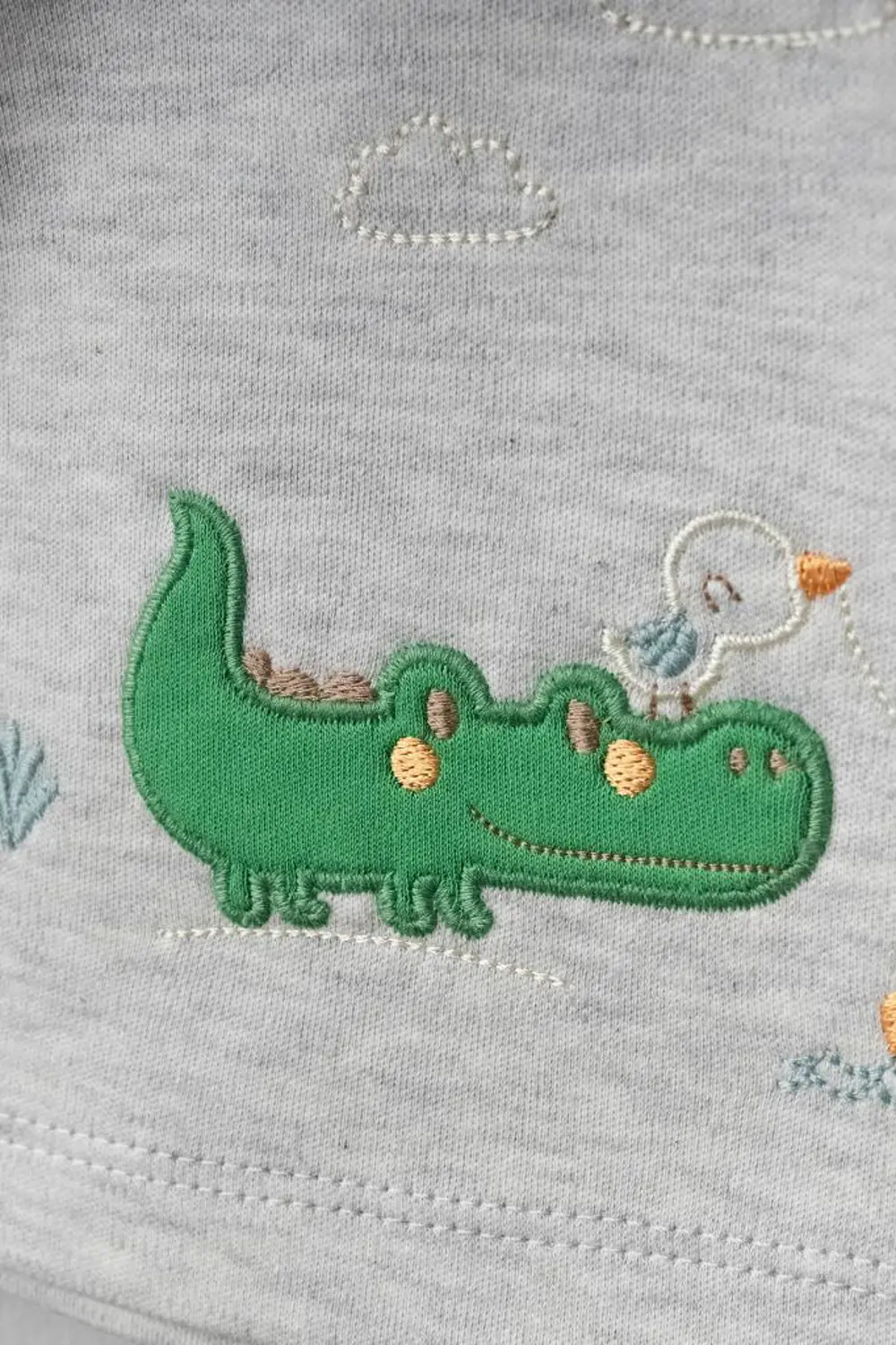 Bebitof %100 Pamuk Sevimli Kuş ve Timsah Desenli Bebek 5 Parça Ye