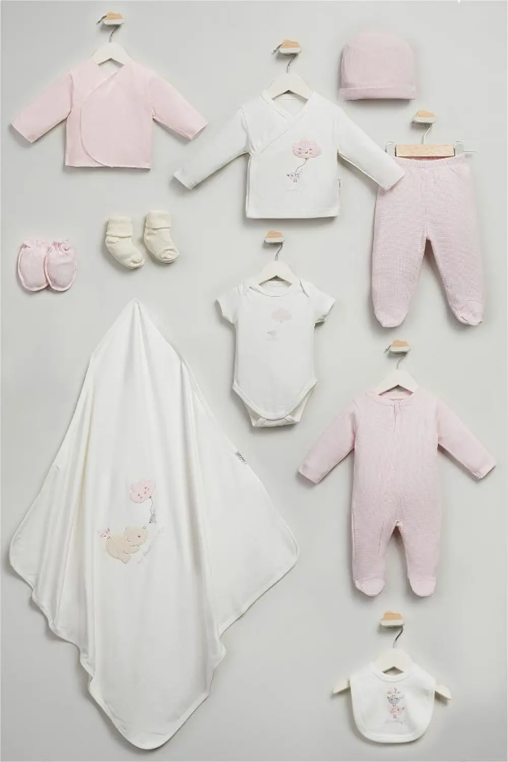 Bebitof  %100 Pamuk Sevimli Kutup Ayısı ve Kuş Desenli 10 Parça K