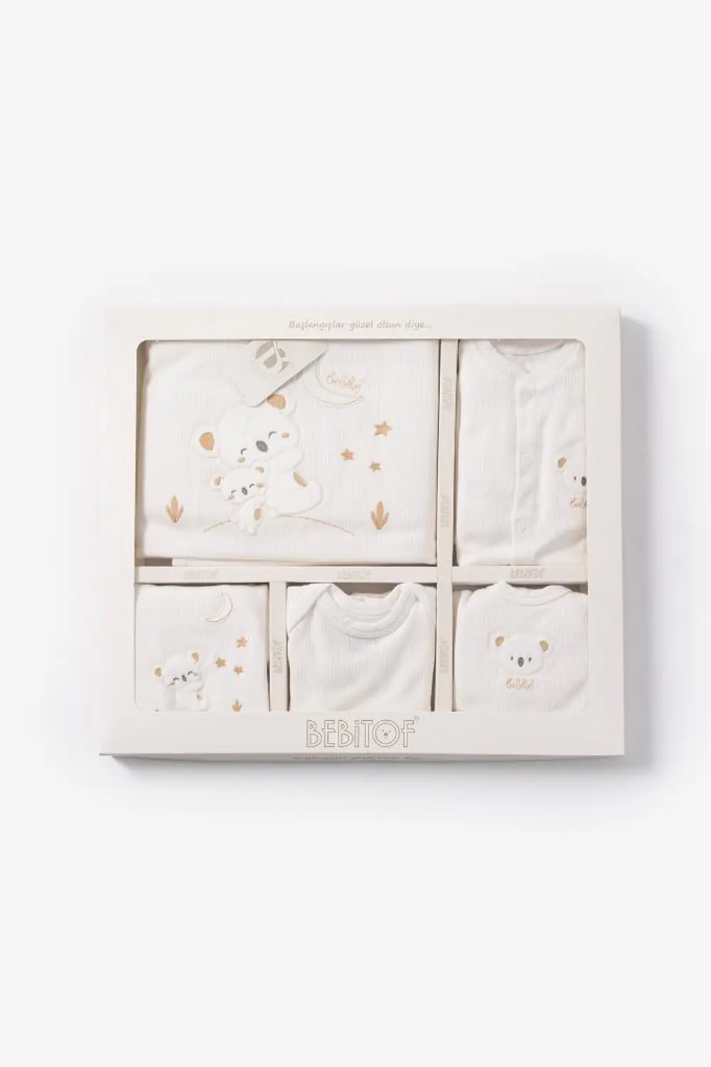Bebitof  %100 Pamuk Sevimli Yavru Koala Desenli 10 Parça Kutulu Y