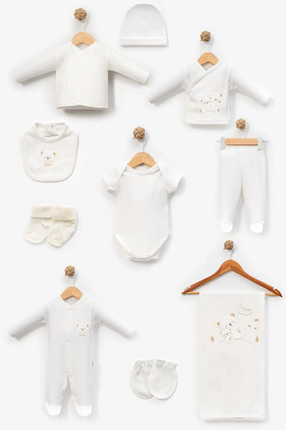 Bebitof  %100 Pamuk Sevimli Yavru Koala Desenli 10 Parça Kutulu Y