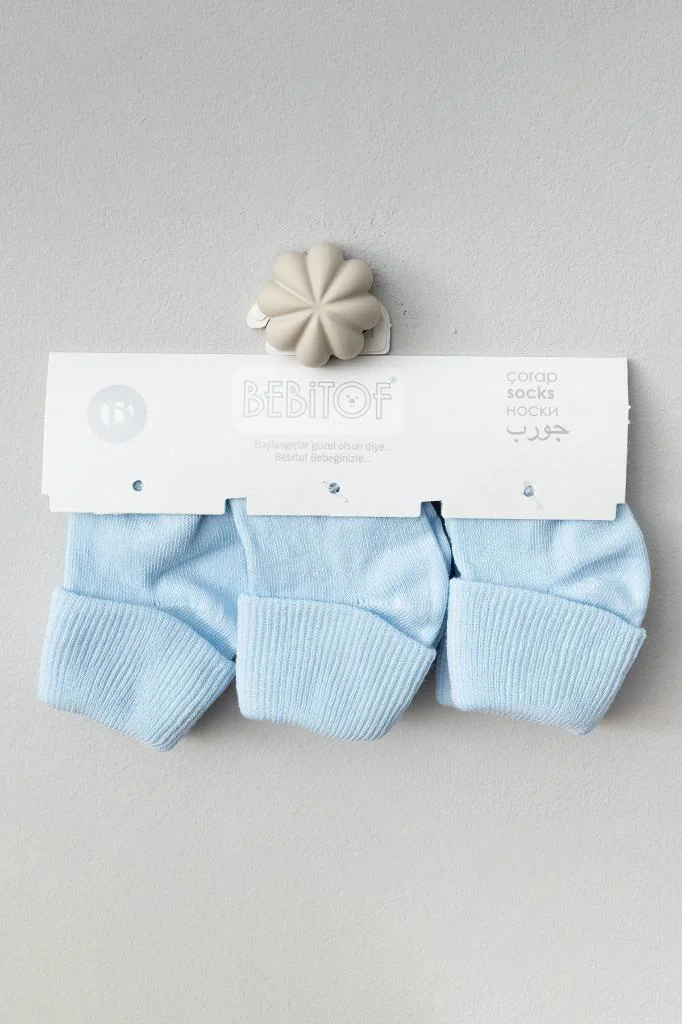 Bebitof 3 Çift Bebek Pamuklu Kıvırmalı Soket Çorap Mavi BBTF.414.ÇRP.MAV Bebitof 3 Çift Bebek Pamuklu Kıvırmalı Soket Çorap Mavi BBTF.414.ÇRP.MAV