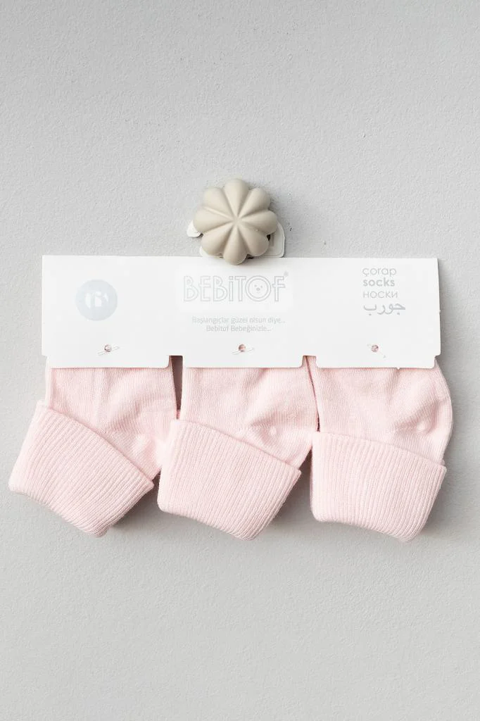Bebitof 3 Çift Bebek Pamuklu Kıvırmalı Soket Çorap Pembe BBTF.413.ÇRP.PMB Bebitof 3 Çift Bebek Pamuklu Kıvırmalı Soket Çorap Pembe BBTF.413.ÇRP.PMB
