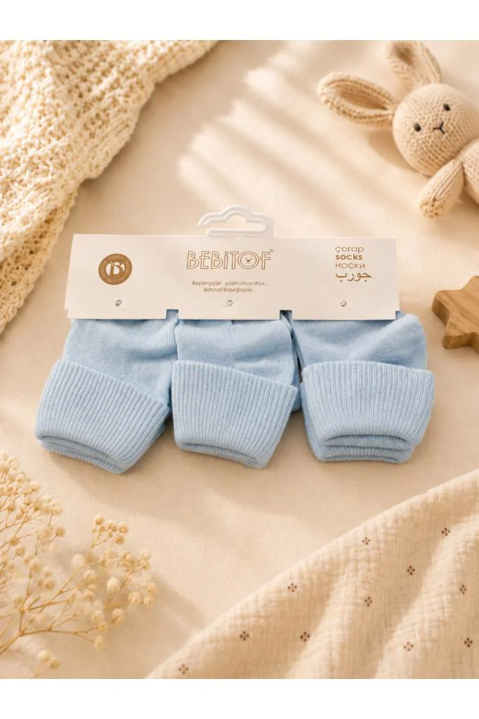Bebitof 3 Çift Bebek Pamuklu Kıvırmalı Soket Çorap Mavi BBTF.414.ÇRP.MAV Bebitof 3 Çift Bebek Pamuklu Kıvırmalı Soket Çorap Mavi BBTF.414.ÇRP.MAV