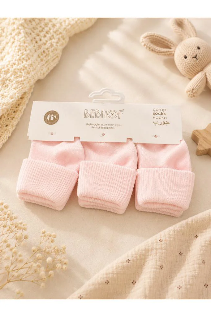 Bebitof 3 Çift Bebek Pamuklu Kıvırmalı Soket Çorap Pembe BBTF.413.ÇRP.PMB Bebitof 3 Çift Bebek Pamuklu Kıvırmalı Soket Çorap Pembe BBTF.413.ÇRP.PMB