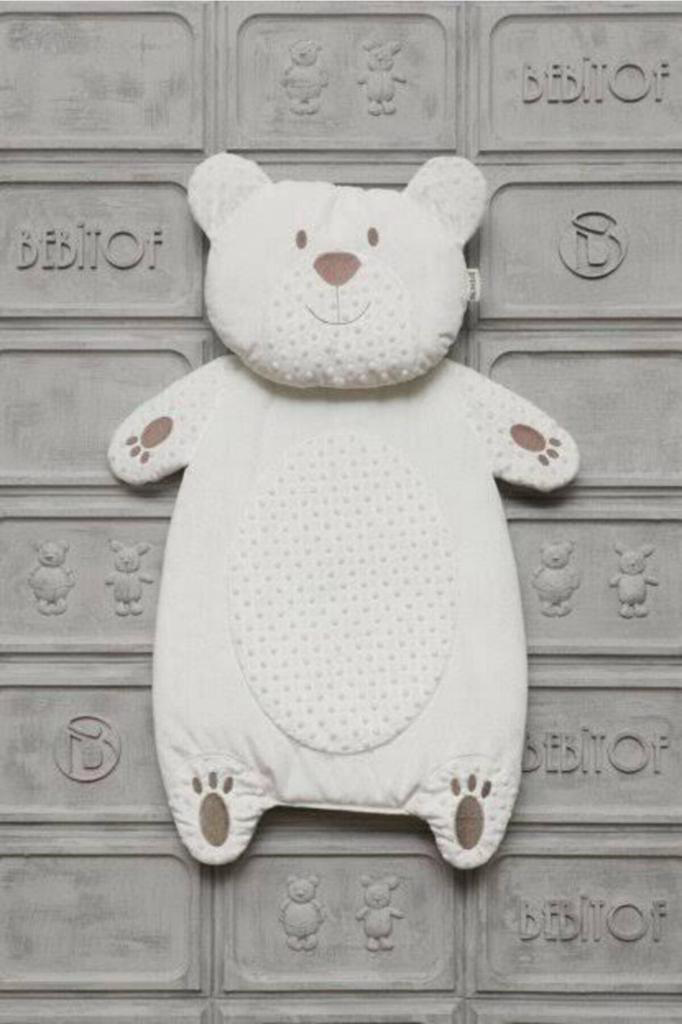 Bebitof Beyaz Ayıcık Figürlü Alt Açma Minderi Bebitof Beyaz Ayıcık Figürlü Alt Açma Minderi