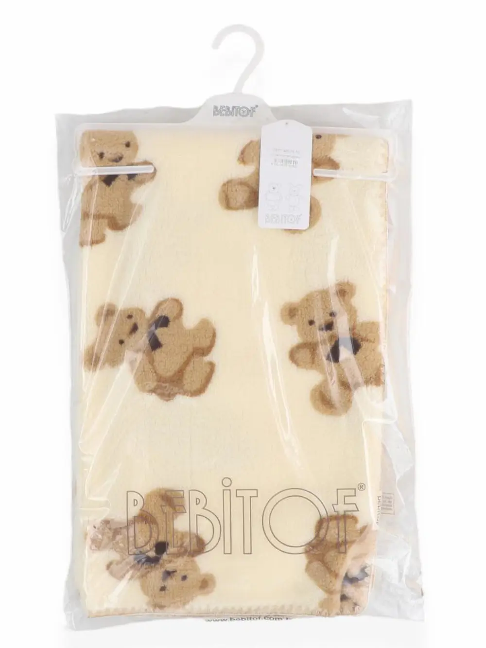 Bebitof Sevimli Ayıcıklar Desenli 90x100 cm Peluş Bebek Battaniye