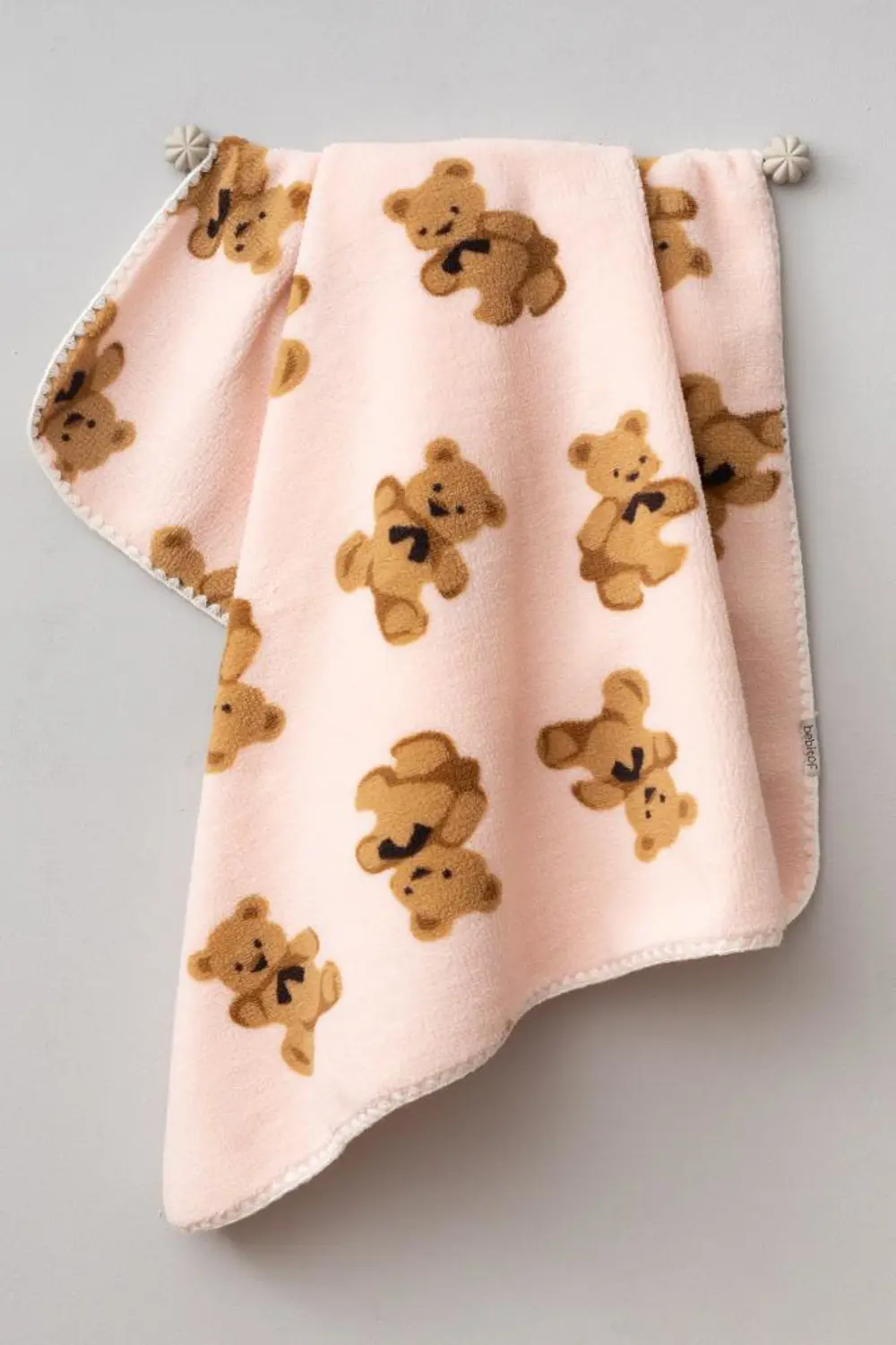 Bebitof Sevimli Ayıcıklar Desenli 90x100 cm Peluş Bebek Battaniye