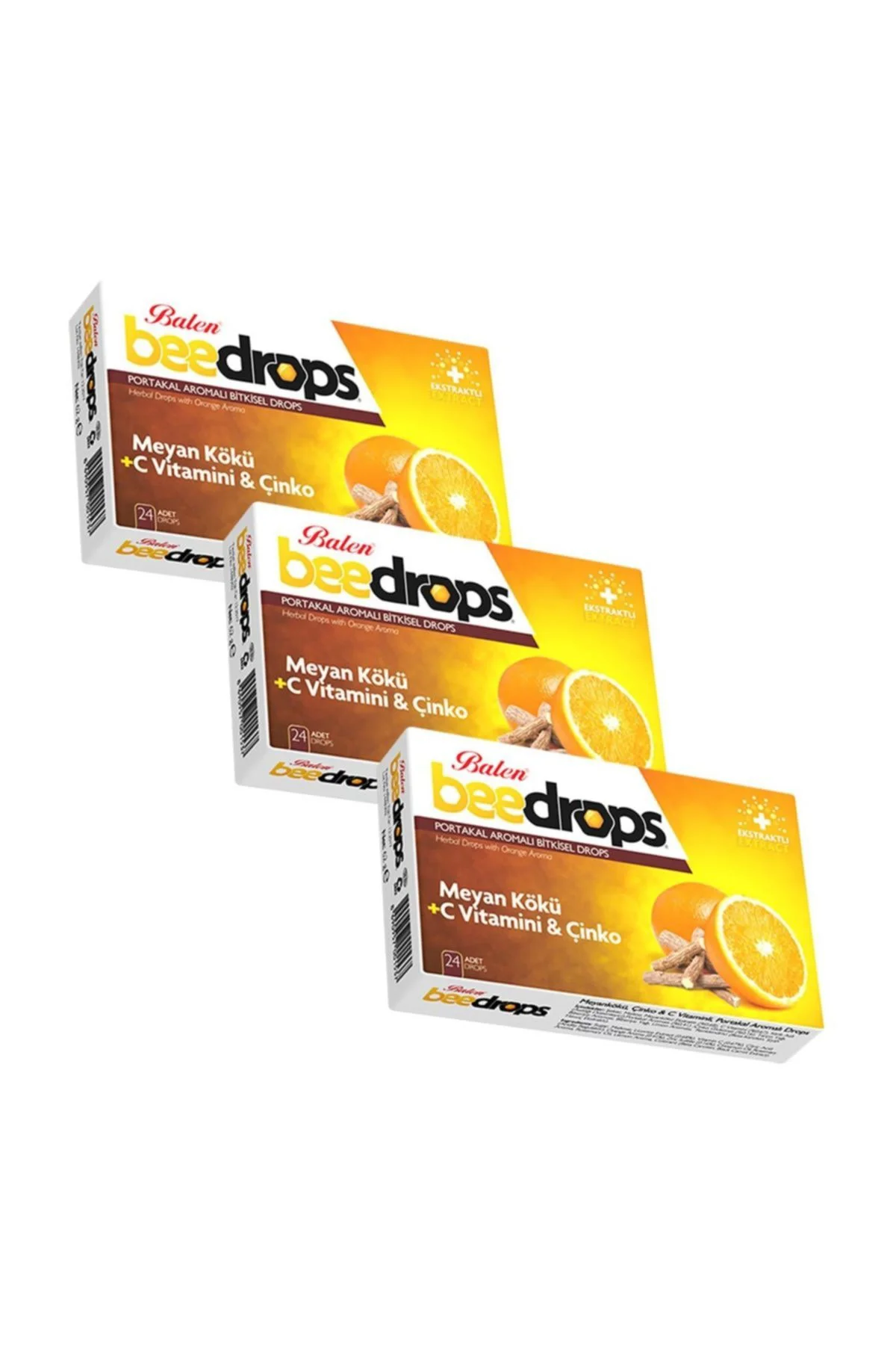 Beedrops Meyankökü - Çinko - C Vit. Portakal Aromalı 24 Drops X 3 Adet