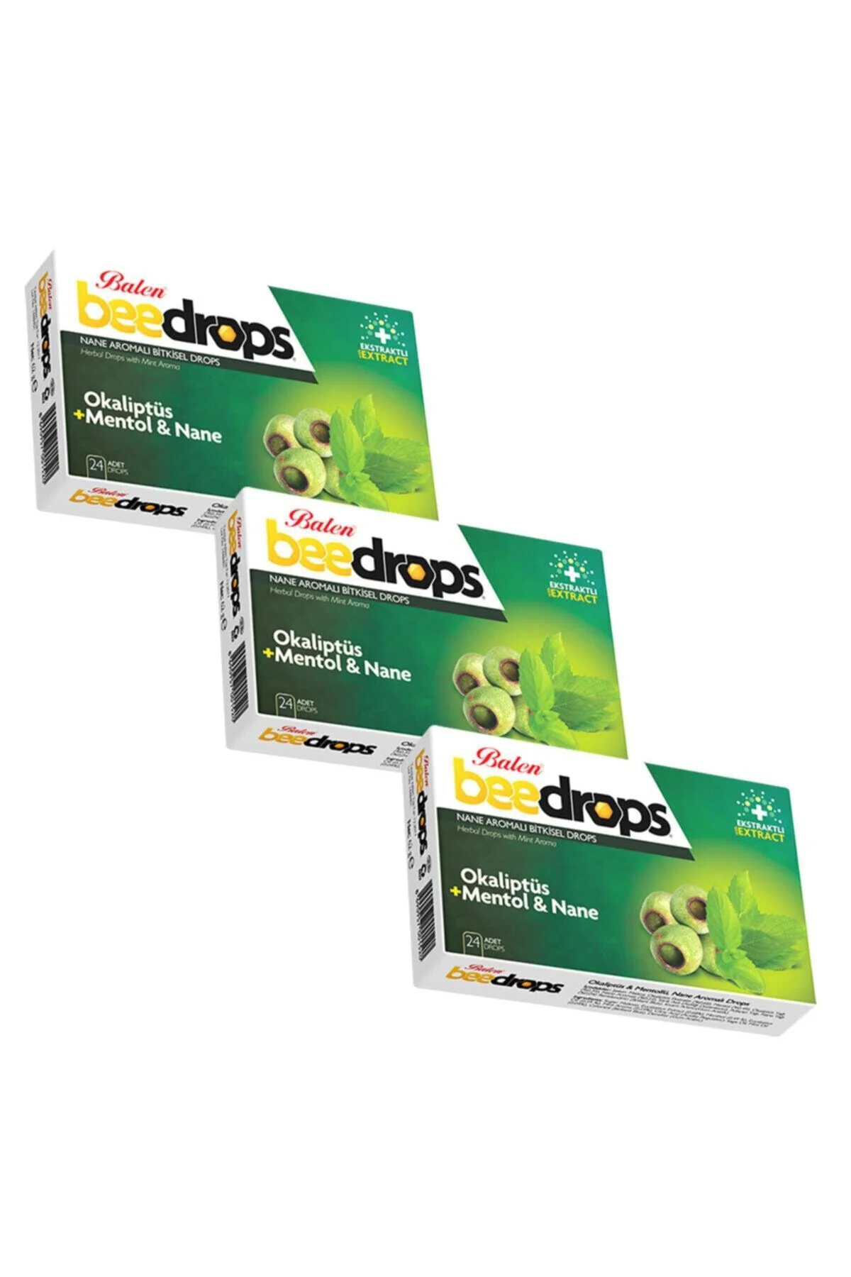 Beedrops Okaliptüs & Mentollü Nane Aromalı 24 Drops X 3 Adet