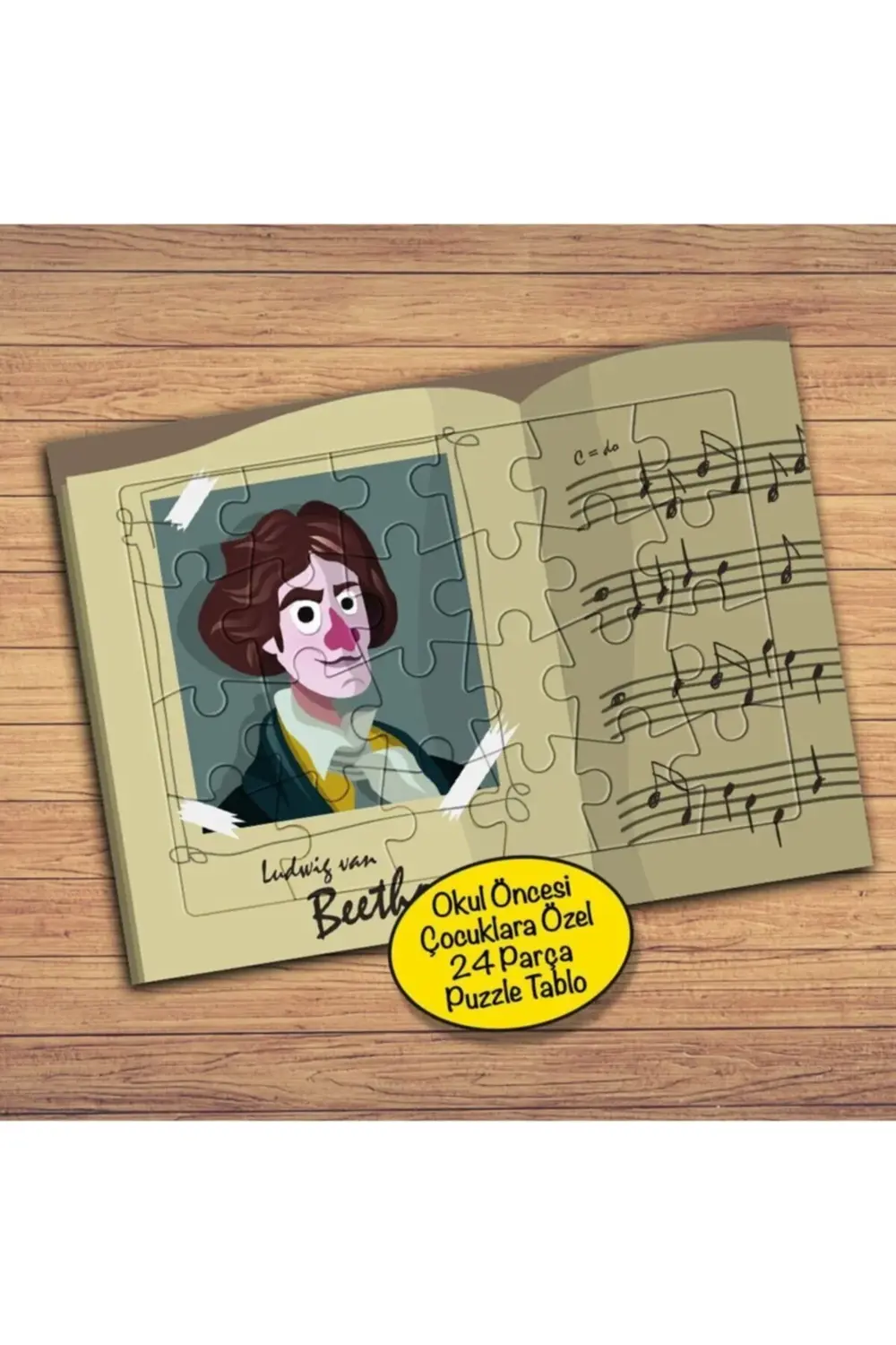 Beethoven Piyanist Çocuklara Özel Puzzle Yapboz Tablo-147pz