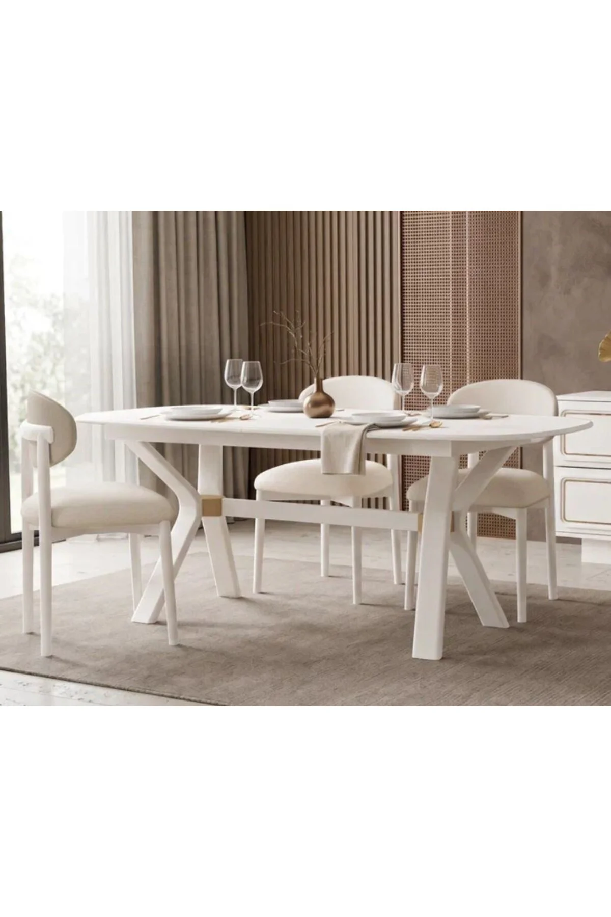 BEGONYA MDF AÇILIR YEMEK MASASI+6 SANDALYE BEGONYA MDF AÇILIR YEMEK MASASI+6 SANDALYE