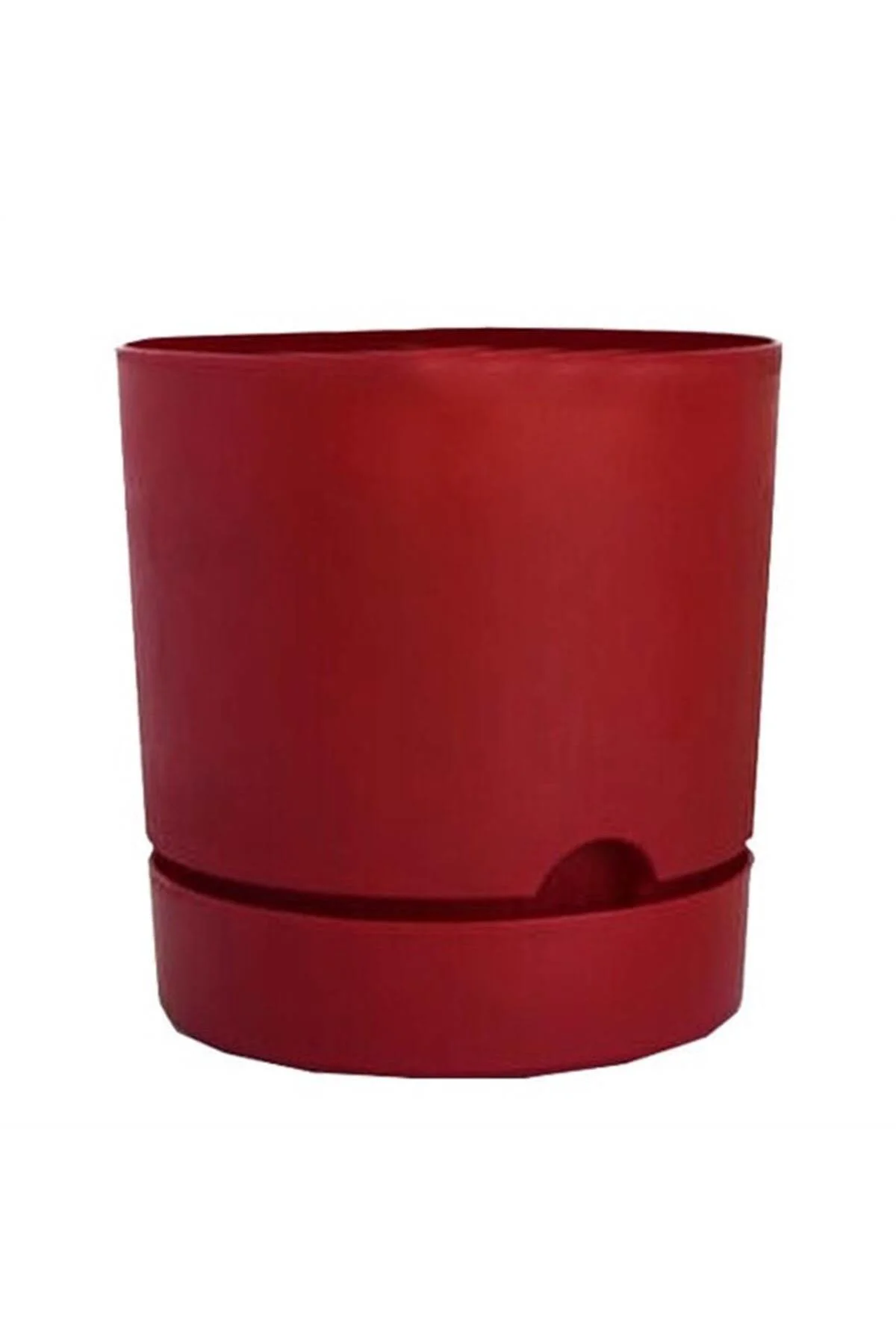Begonya Pastel Saksı Dekoratif Tabaklı Kaktüs Çiçek Saksı 0,95 Litre Kırmızı Renk