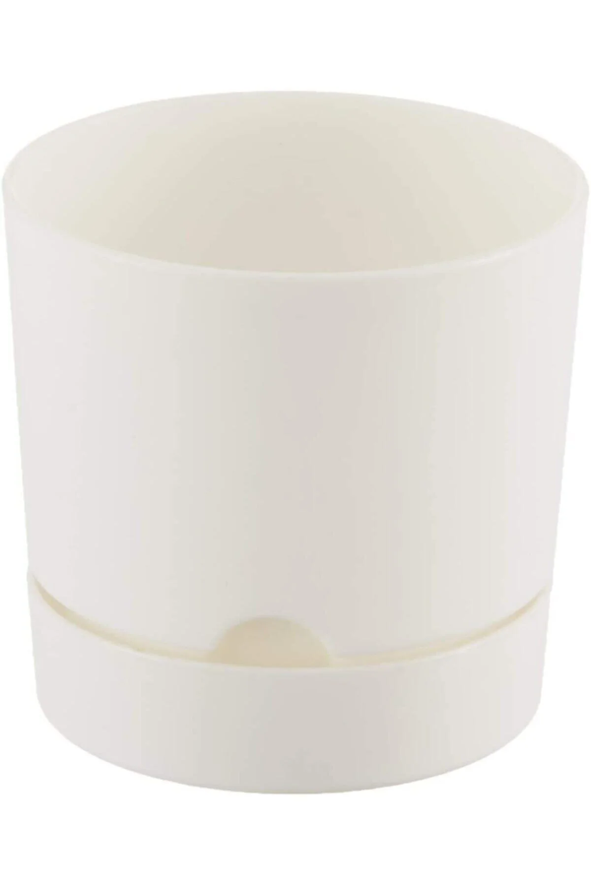Begonya Pastel Saksı Dekoratif Tabaklı Kaktüs Çiçek Saksı 9 Cm 0,95 Litre Beyaz Renk