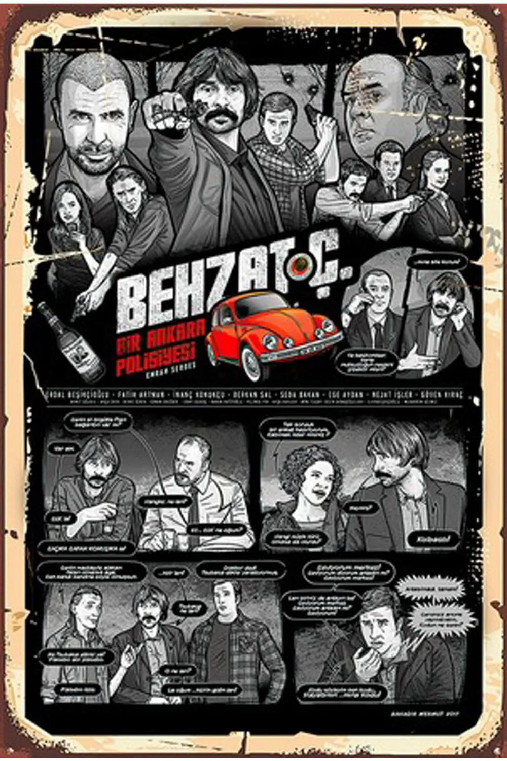Behzat Ç. Retro Ahşap Poster