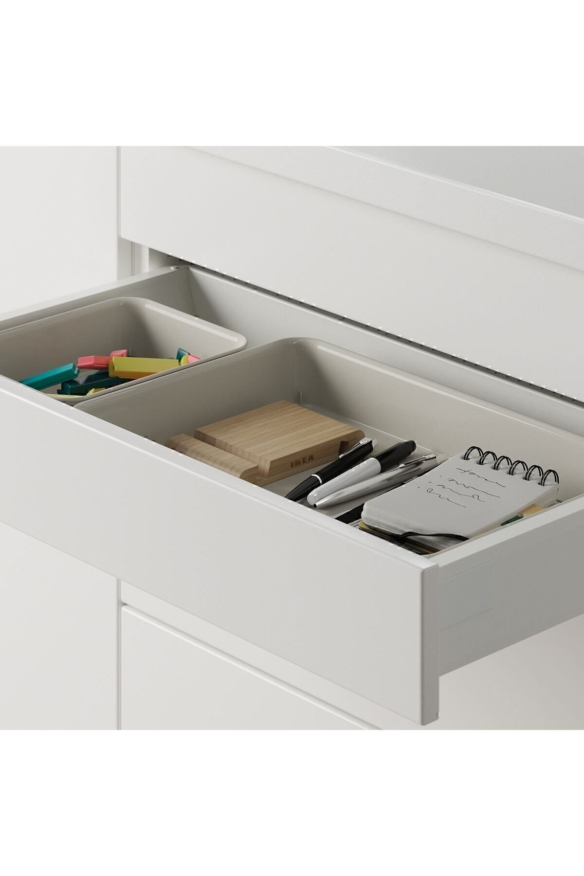 İkea Bej 10X20x5 Cm Kutu Organızer Düzenleyici Set Masaüstü Çekmece İç