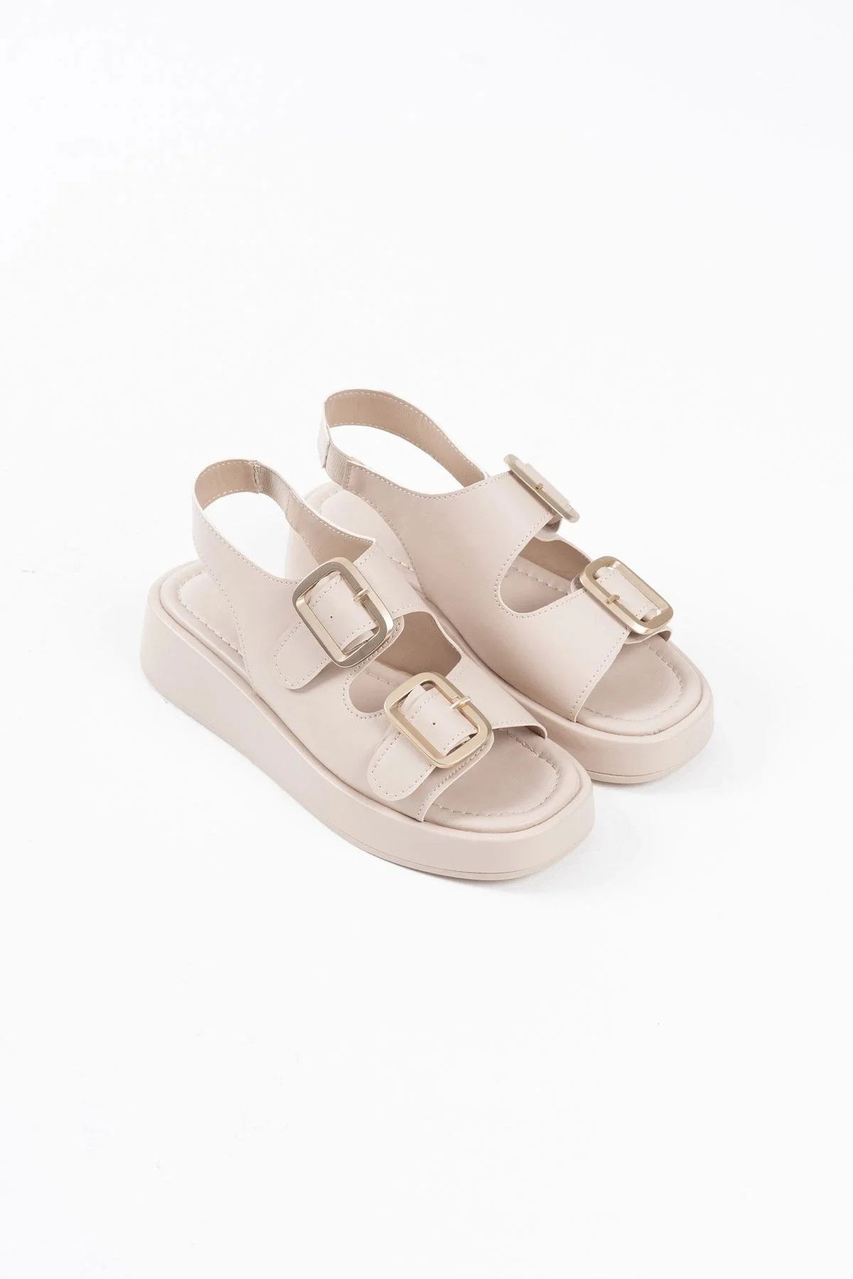 Bej Cilt Kadın Sandalet TR17MY02C