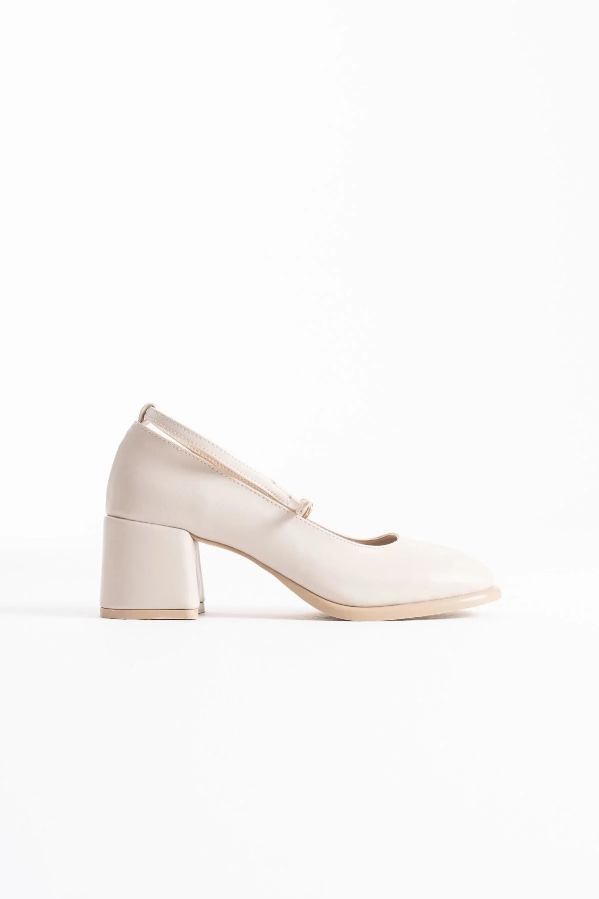 Bej Cilt Kadın Topuklu Ayakkabı TR02MS01B