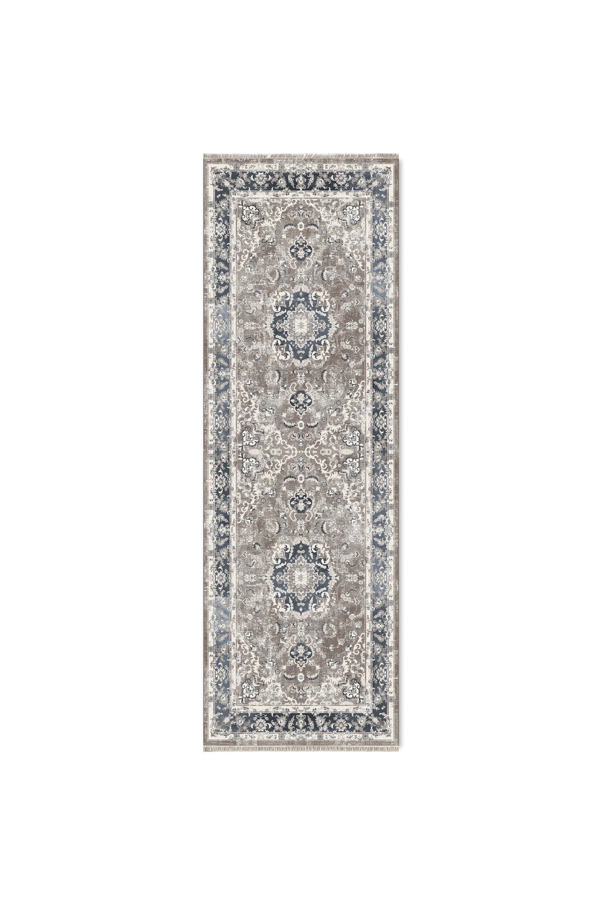 Bej Füme Klasik Desenli Vintage Şönil Halı Kilim Yolluk Kaymaz Yıkanabilir Saçaklı Bej Füme Klasik Desenli Vintage Şönil Halı Kilim Yolluk Kaymaz Yıkanabilir Saçaklı