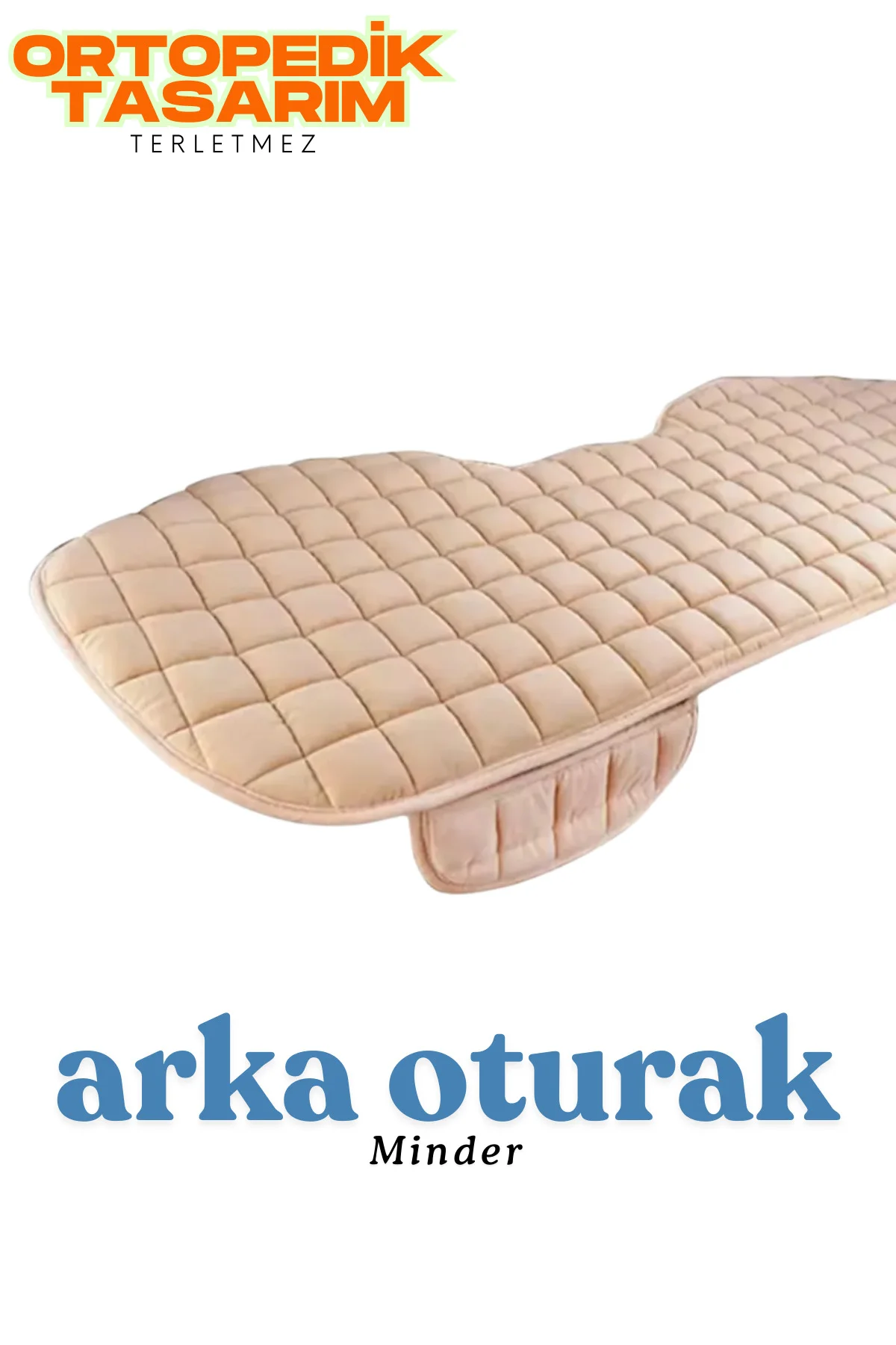 Bej Kadife Yüzeyli Araba Oturak Minderi – Kaymaz, Arka Koltuklara