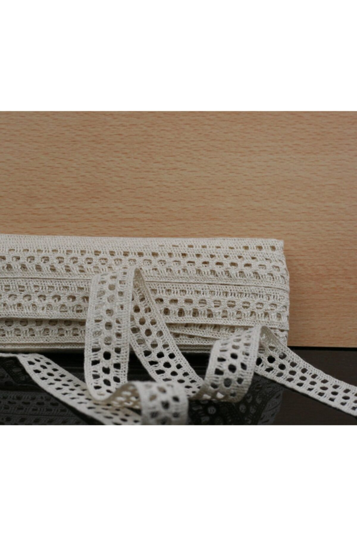 Tuhafiyecimiz Bej Pamuk Dantel 20 Mm 10 Metre