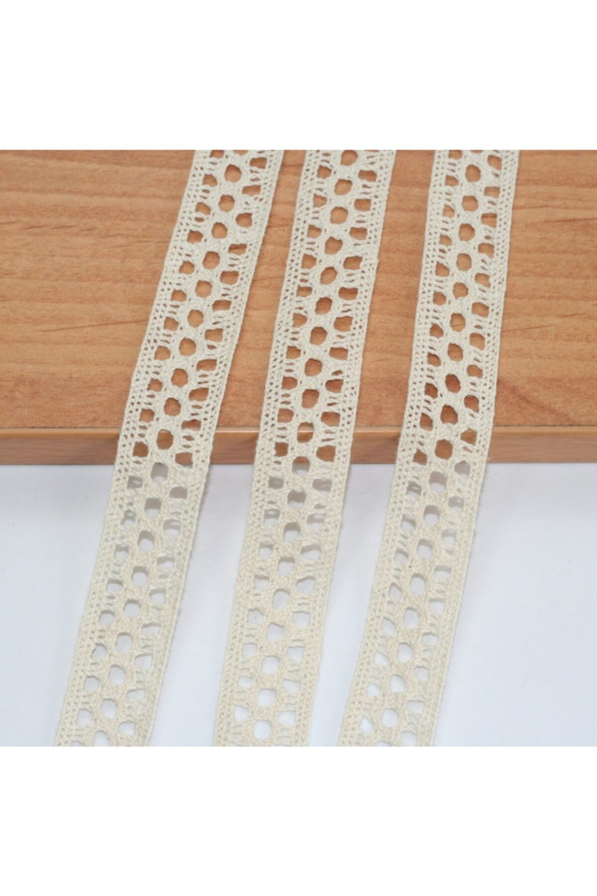 Tuhafiyecimiz Bej Pamuk Dantel 20 Mm 10 Metre