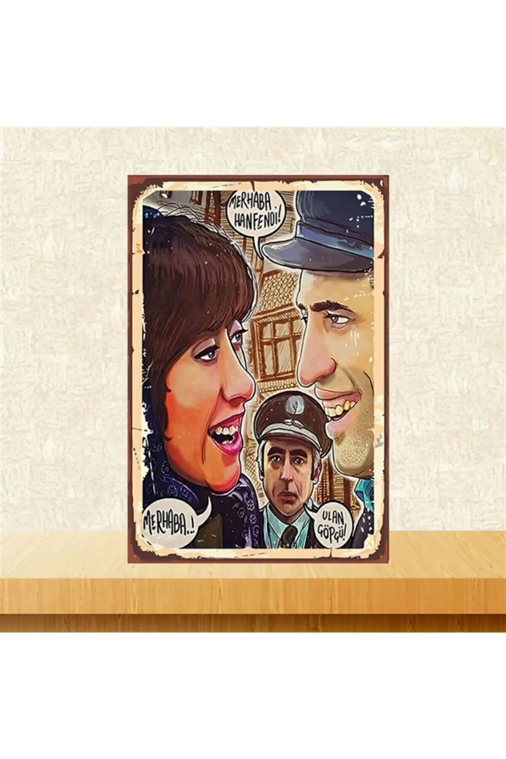 Bej Retro Ahşap Çöpçüler Kralı Poster 20-30 CM