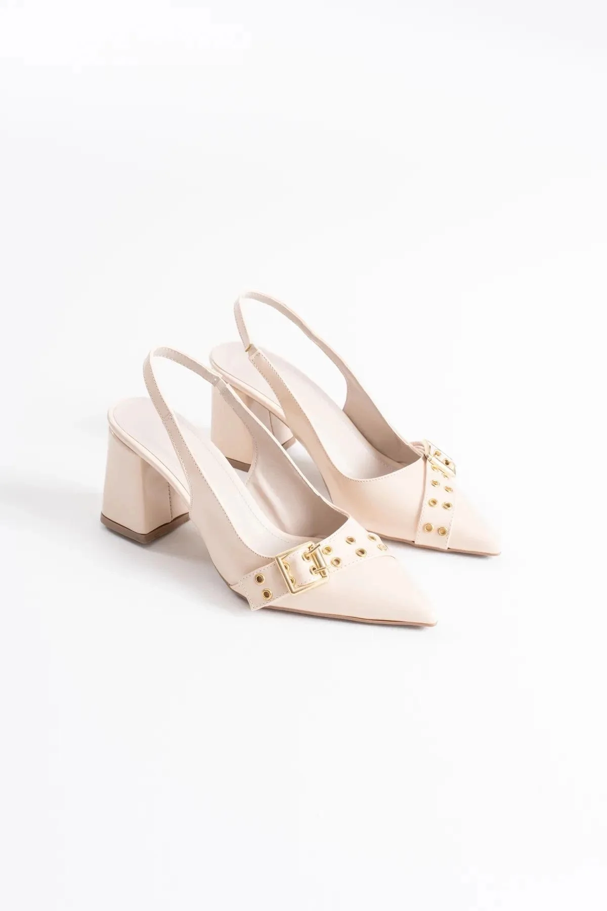 Bej Rugan Kadın Topuklu Ayakkabı TR08MS07B