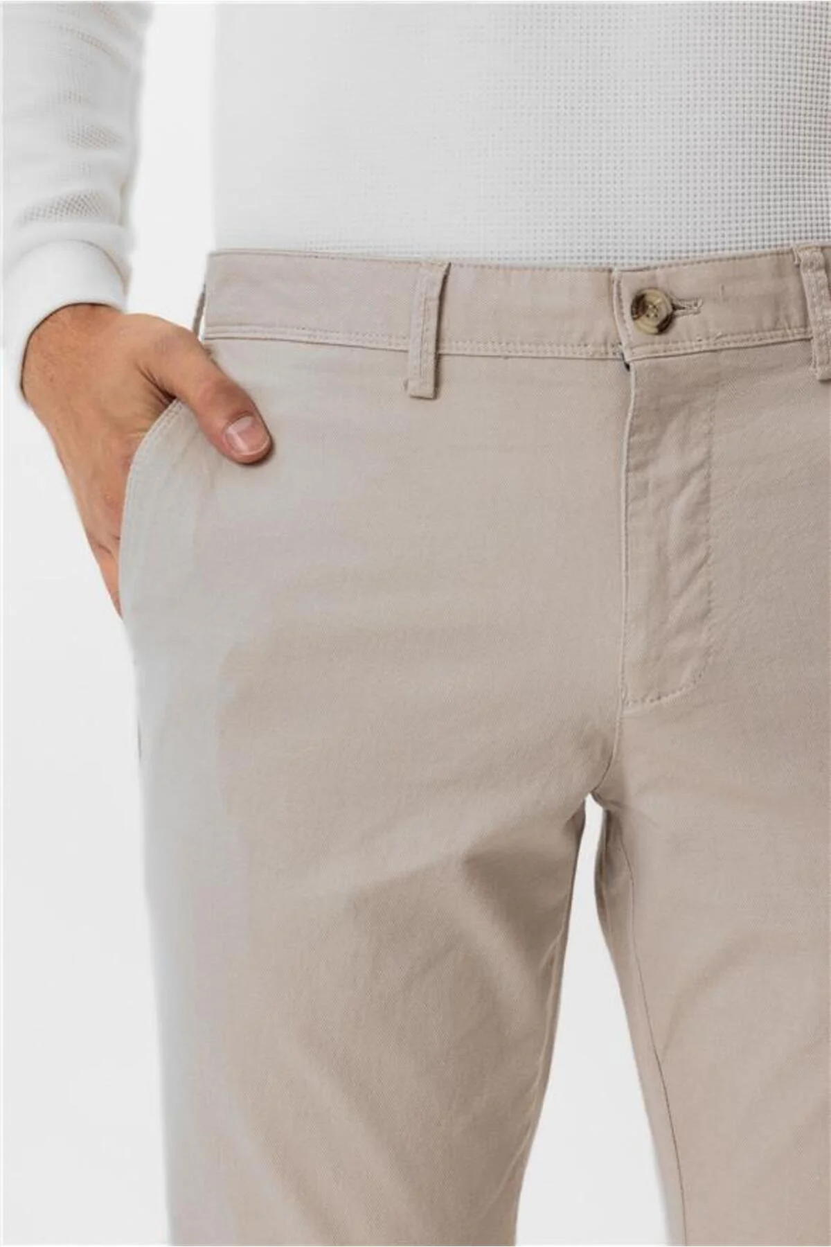 Bej Slim Armürlü Pantolon Bej Slim Armürlü Pantolon