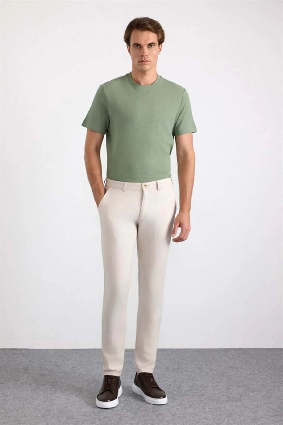 Bej Slim Casual Pantolon Bej Slim Casual Pantolon