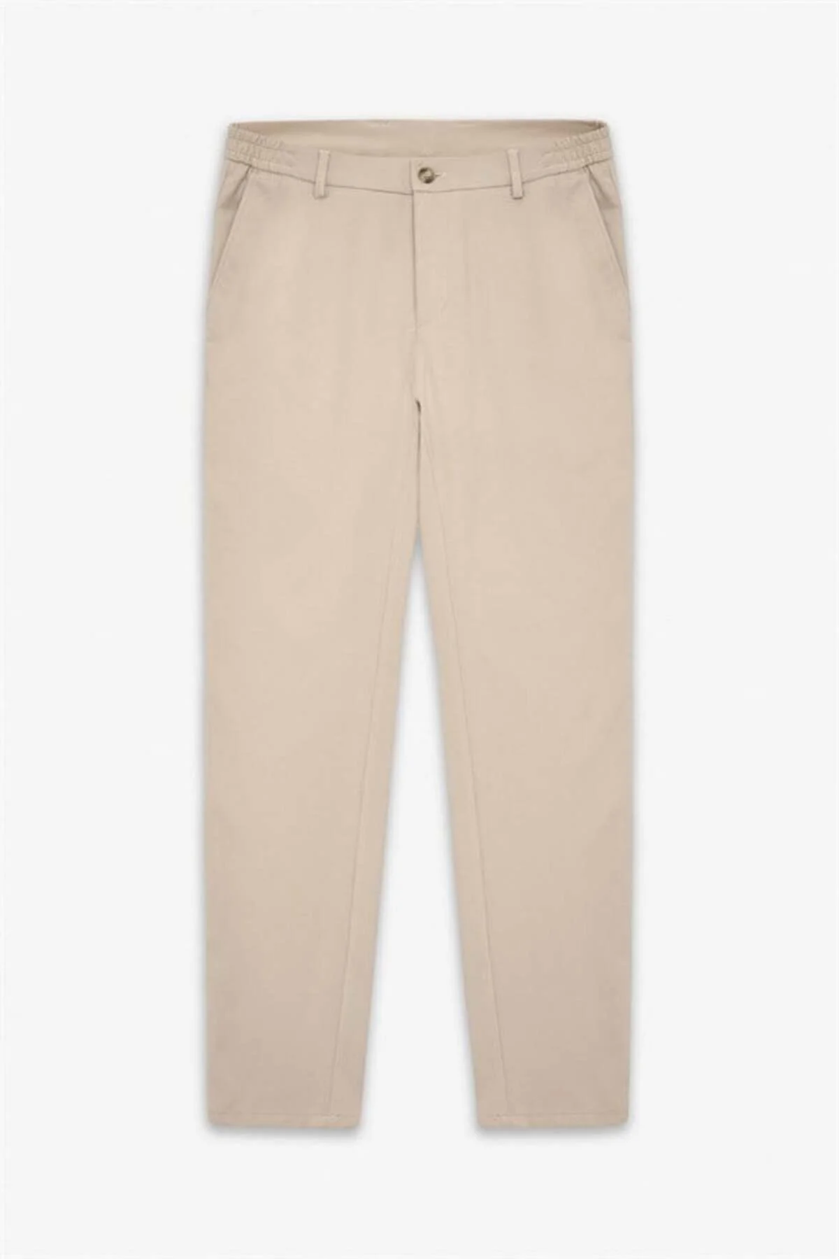 Bej Slim Düz Jogger Pantolon