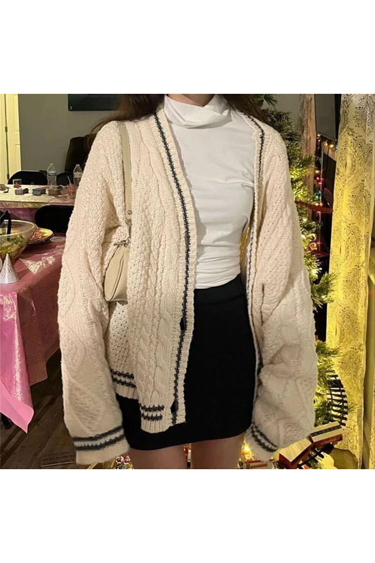 Köstebek Bej Taylor Swift - Cardigan Oversize Hirka