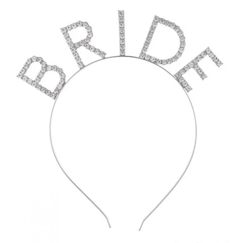 Bekarlığa Veda Kristal Taşlı Gümüş Bride Tacı Bekarlığa Veda Kristal Taşlı Gümüş Bride Tacı