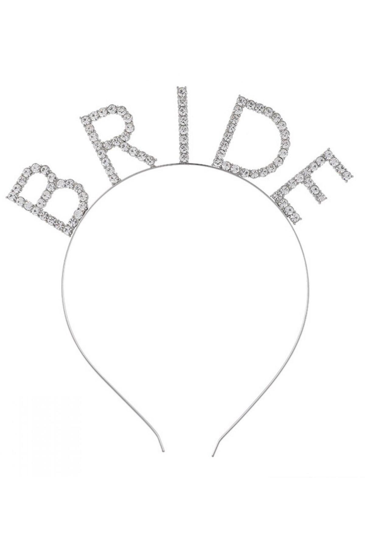 Bekarlığa Veda Mega Boy Kristal Taşlı Gümüş Bride Taç Gelin Tacı