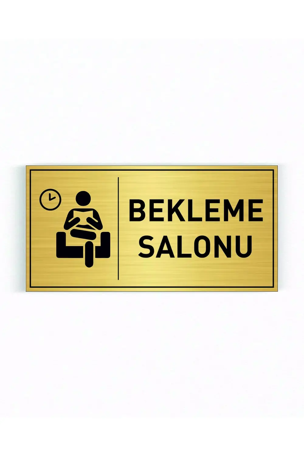BEKLEME SALONU YAZILI GOLD METAL LEVHA 20 X 10 CM