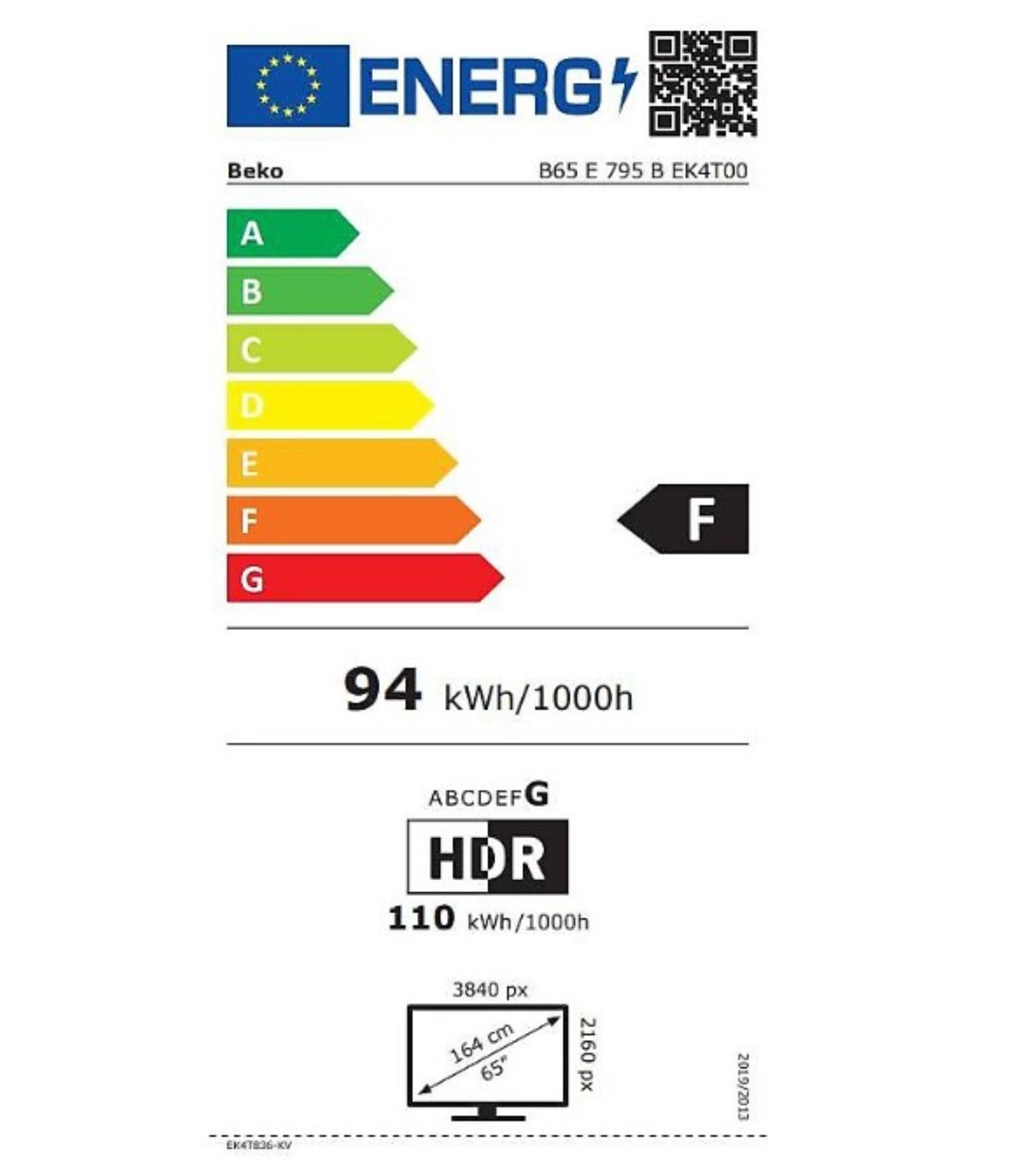 Beko  B65 E 795 B 4K Ultra Hd 65" 165 Ekran Uydu Alicili Google Sm